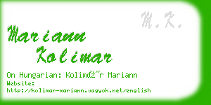 mariann kolimar business card